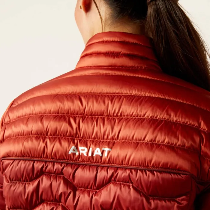 Ideal Down Jacket Iridescent Red Ochreburnt Bri Women Ariat Jackets and Vests