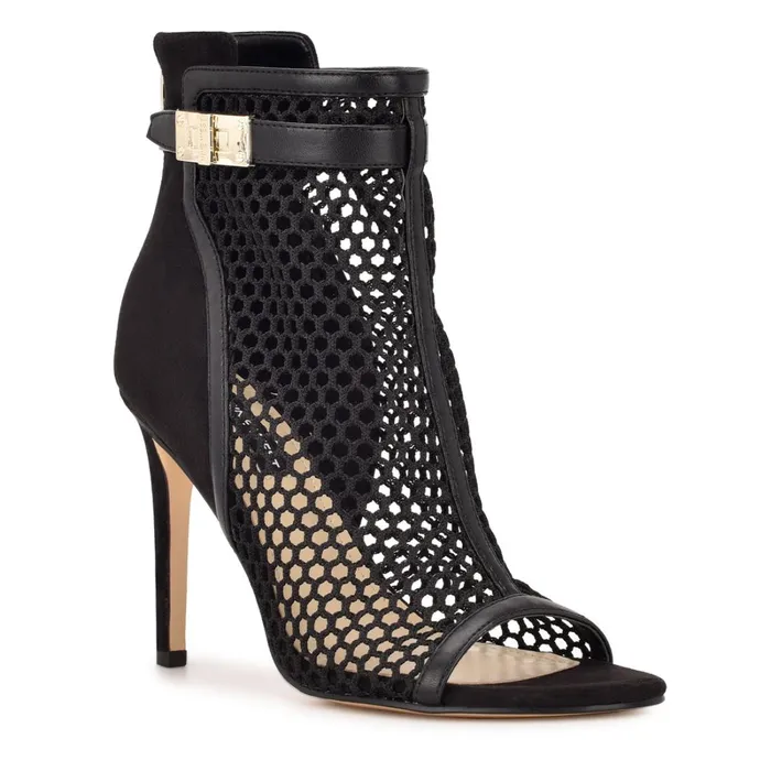 Ididit Mesh Peep Toe Booties Black Women Nine West Boots and Booties Ididit Mesh Peep Toe Booties Black Women Nine West Boots and Booties