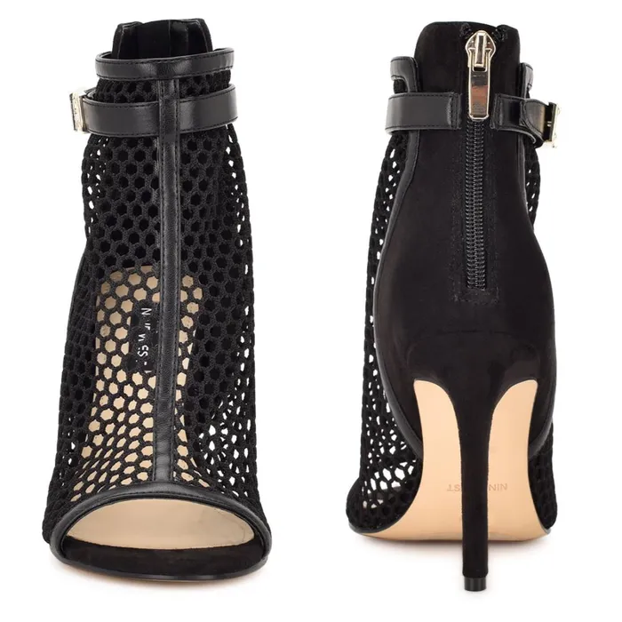 Ididit Mesh Peep Toe Booties Black Women Nine West Boots and Booties Ididit Mesh Peep Toe Booties Black Women Nine West Boots and Booties