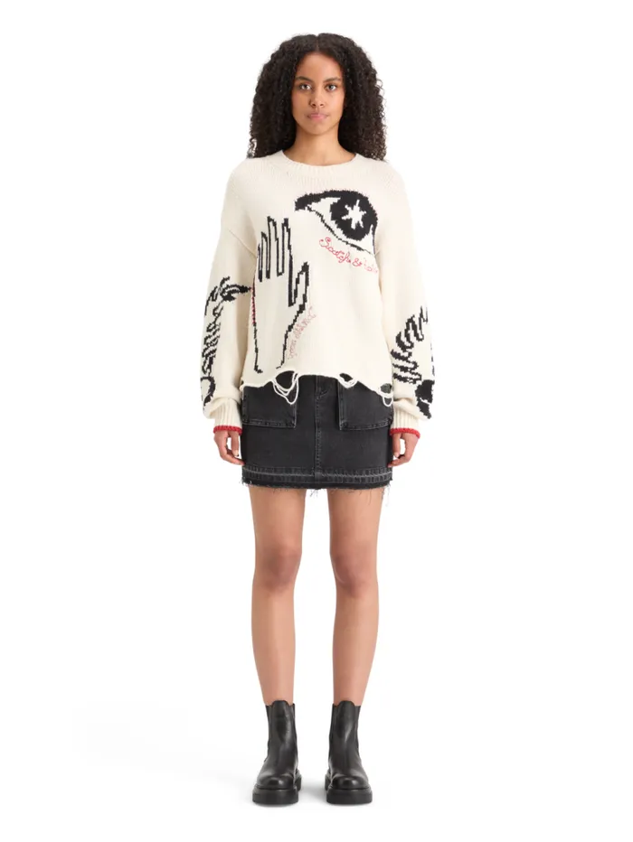 INTARSIA OVERSIZED PULLOVER Soft Ice Women Scotch and Soda Knitwear