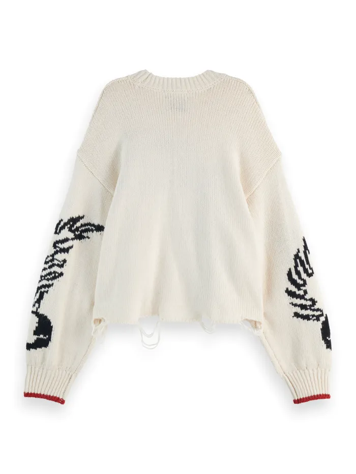 INTARSIA OVERSIZED PULLOVER Soft Ice Women Scotch and Soda Knitwear