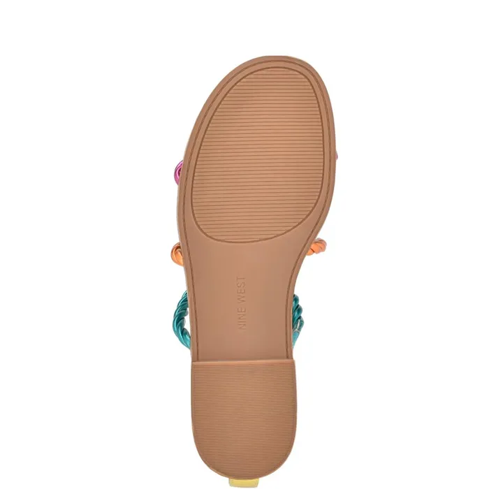Ipster Ankle Strap Flat Sandals Pink Orange Multi Metallic Women Nine West Flats Ipster Ankle Strap Flat Sandals Pink Orange Multi Metallic Women Nine West Flats