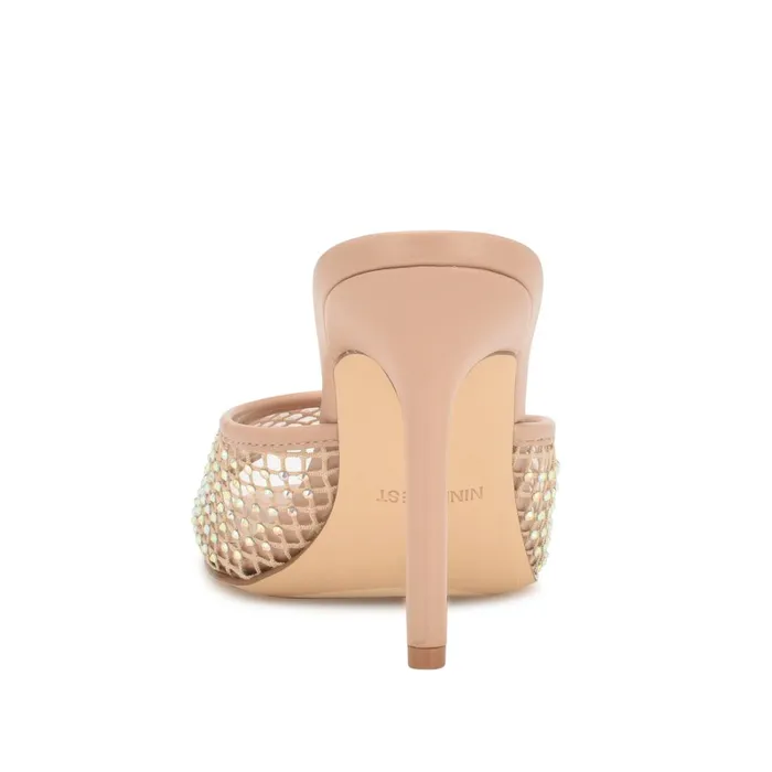 Iriep Heeled Slide Sandals Light Natural Mesh Women Nine West High Heels Iriep Heeled Slide Sandals Light Natural Mesh Women Nine West High Heels