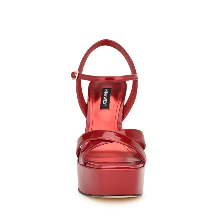 Iriv Platform Sandals Red Patent Women Nine West Platforms Iriv Platform Sandals Red Patent Women Nine West Platforms
