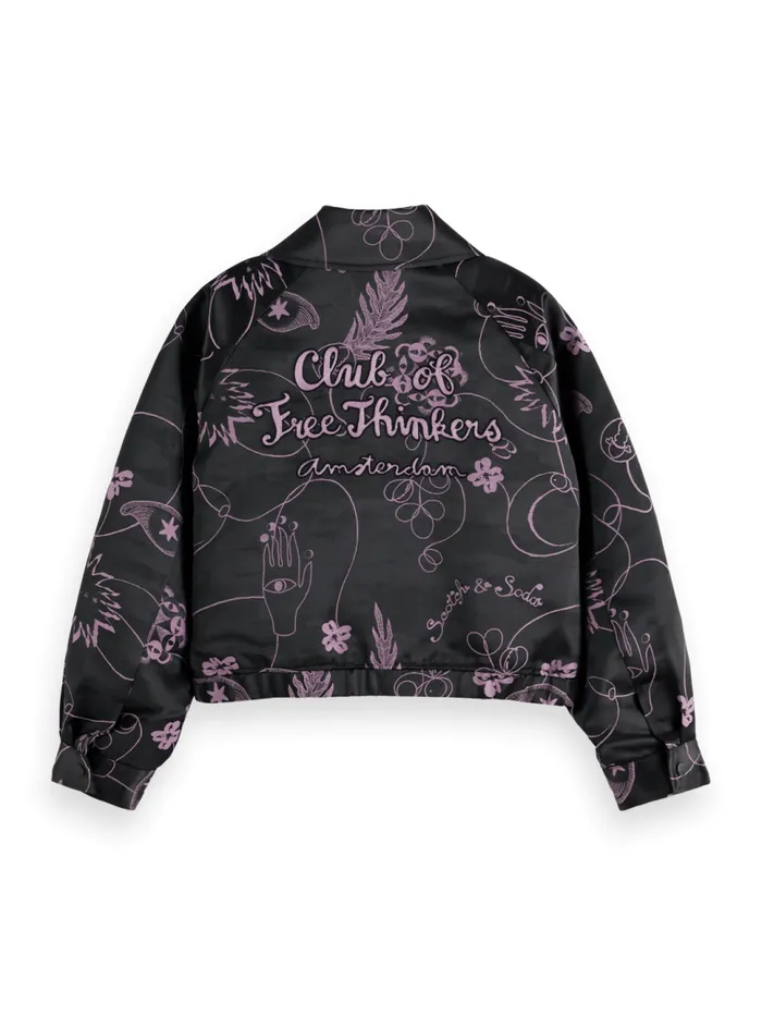JACQUARD BOMBER JACKET Free Mind Jacquard Women Scotch and Soda Jackets and Coats JACQUARD BOMBER JACKET Free Mind Jacquard Women Scotch and Soda Jackets and Coats