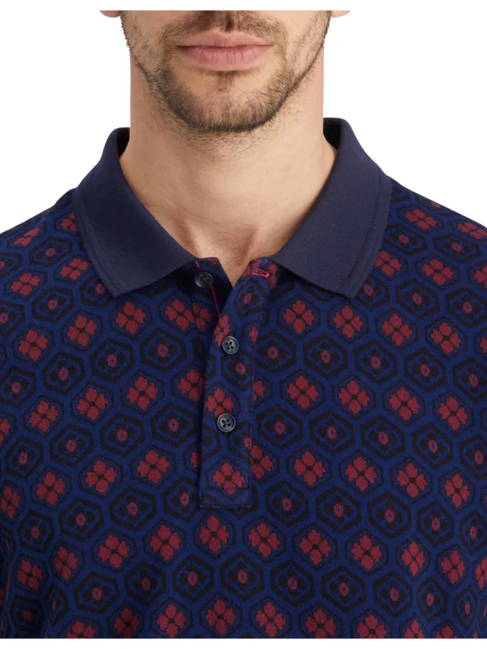 Jacquard Polo Ink Blue Jacquard Men Scotch and Soda TShirts and Polo Shirts