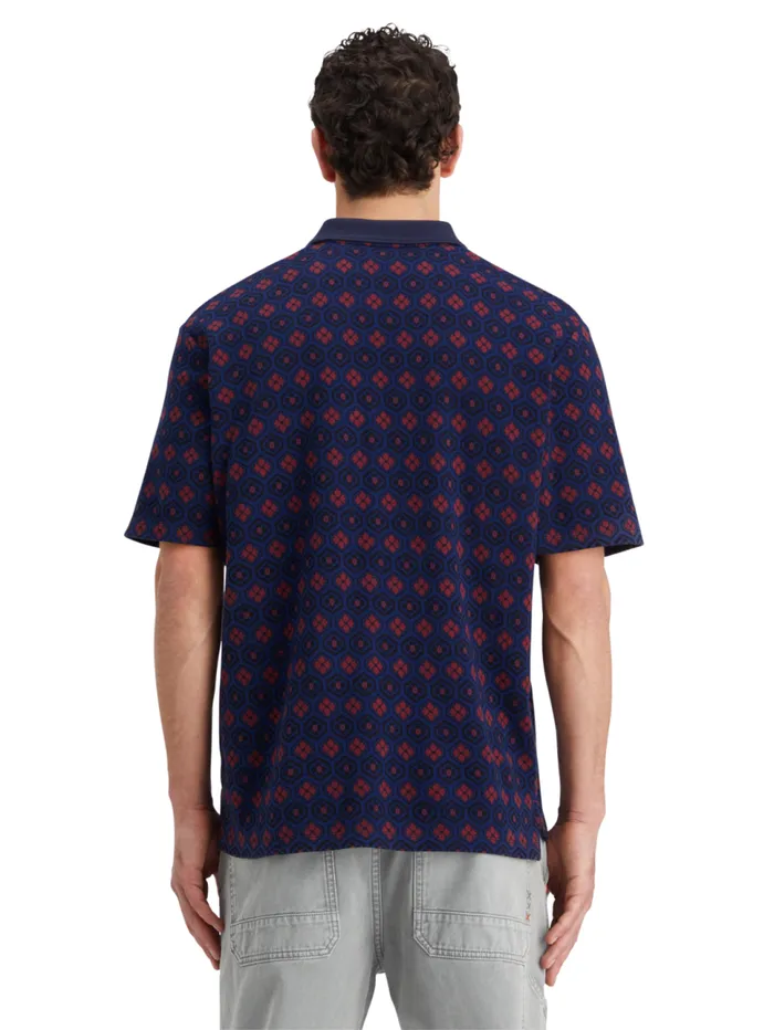 Jacquard Polo Ink Blue Jacquard Men Scotch and Soda TShirts and Polo Shirts