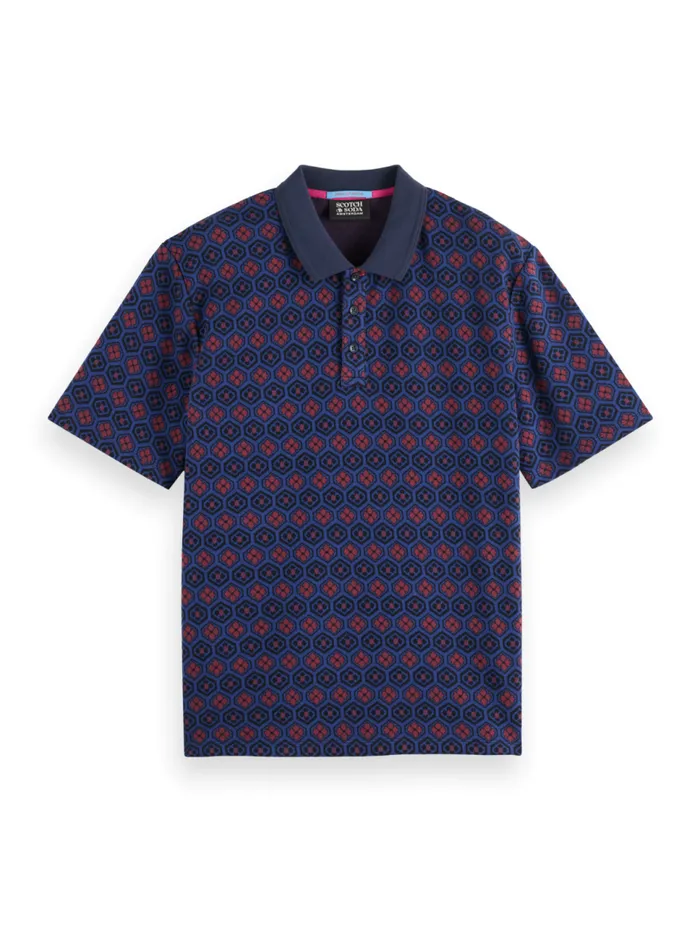 Jacquard Polo Ink Blue Jacquard Men Scotch and Soda TShirts and Polo Shirts