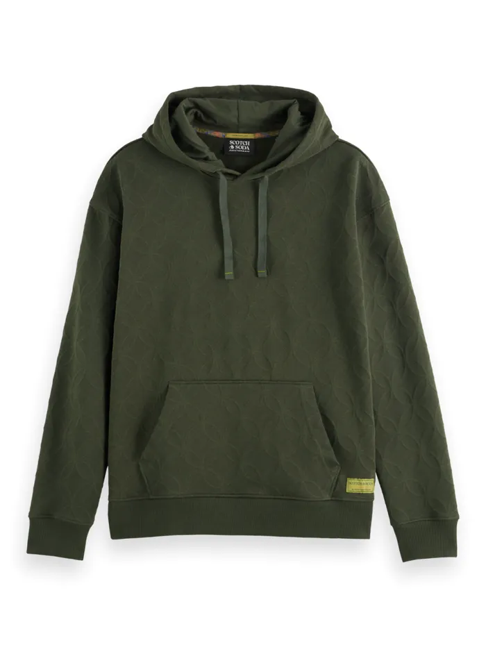 Jacquard Terry Hoodie Cappuchino Men Scotch and Soda Sweatshirts and Hoodies