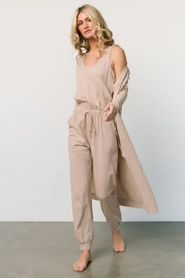 Janae Jumpsuit Cardigan Set Oatmeal Women Baltic Born Cardigans