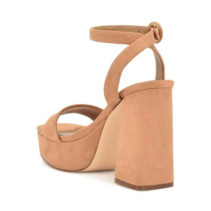 Jans Platform Sandals Cognac Suede Women Nine West Platforms Jans Platform Sandals Cognac Suede Women Nine West Platforms