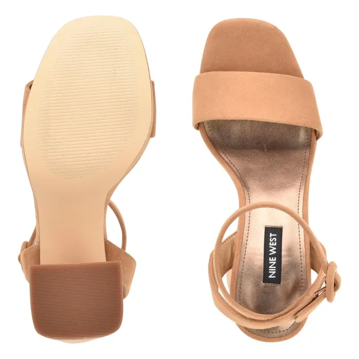 Jans Platform Sandals Cognac Suede Women Nine West Platforms Jans Platform Sandals Cognac Suede Women Nine West Platforms