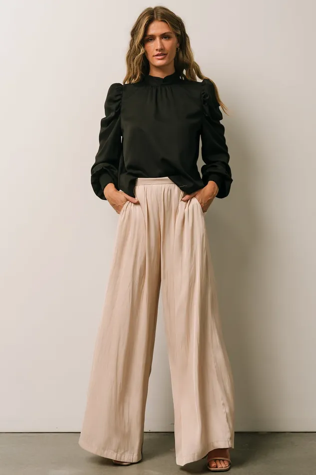 Jayla Palazzo Satin Pant Champagne Women Baltic Born Pants