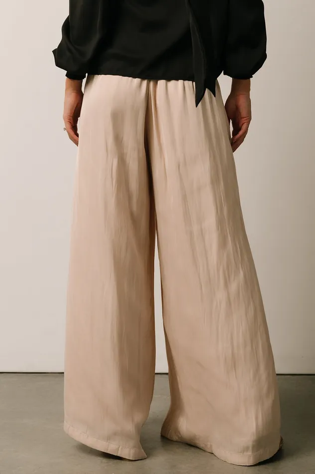 Jayla Palazzo Satin Pant Champagne Women Baltic Born Pants