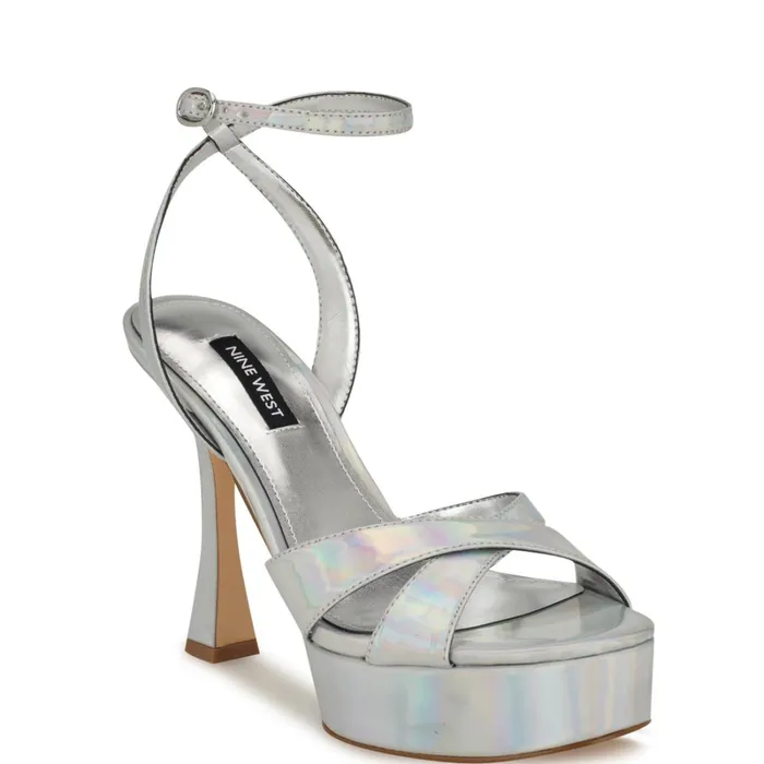 Jessie Platform Ankle Strap Sandals Silver Women Nine West Sandals Jessie Platform Ankle Strap Sandals Silver Women Nine West Sandals