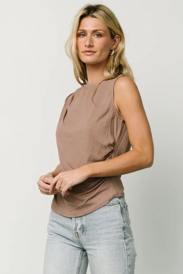 Jia Ruched Tank Top Light Mocha Women Baltic Born Blouses Shirts Jia Ruched Tank Top Light Mocha Women Baltic Born Blouses Shirts