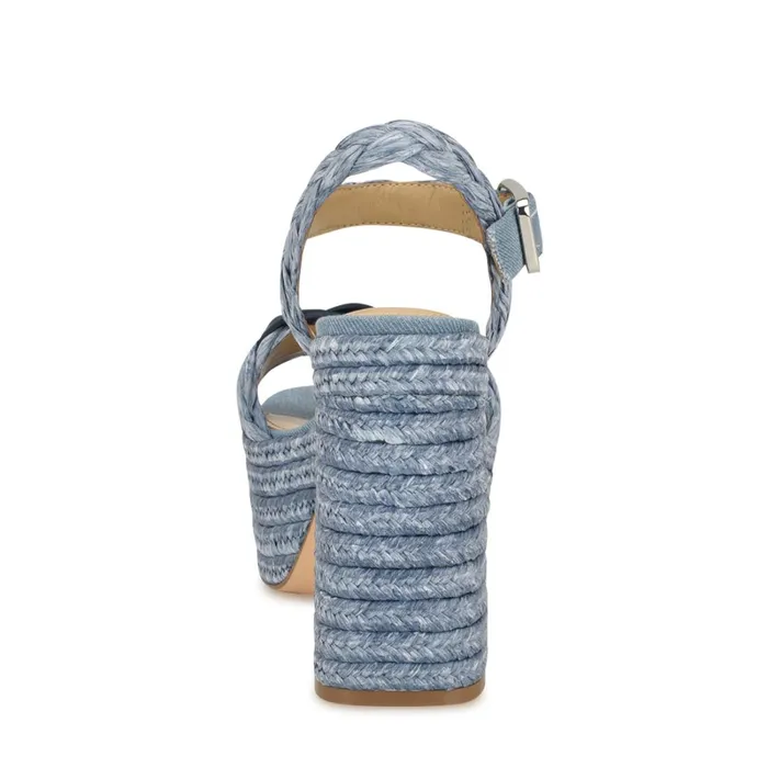 Jolane Espadrille Platform Sandals Blue Women Nine West High Jolane Espadrille Platform Sandals Blue Women Nine West High