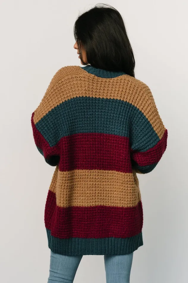 Jonah Chunky Knit Cardigan Deep Topaz Multi Women Baltic Born Sweaters Jonah Chunky Knit Cardigan Deep Topaz Multi Women Baltic Born Sweaters