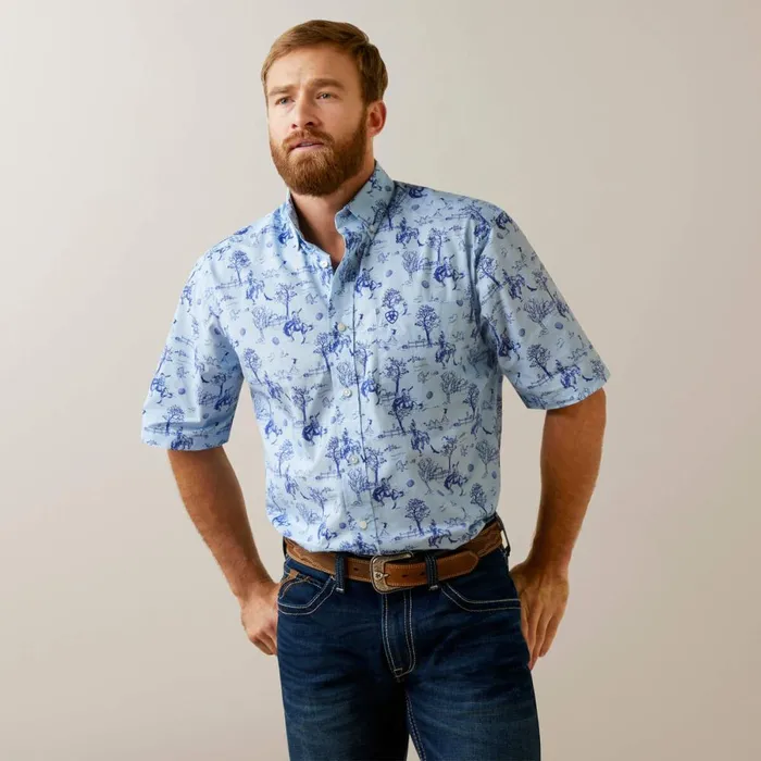 Jonas Classic Fit Shirt Light Blue Men Ariat Button Down Shirts