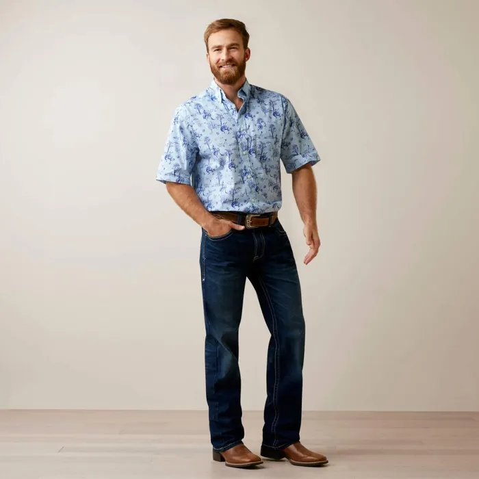 Jonas Classic Fit Shirt Light Blue Men Ariat Button Down Shirts Jonas Classic Fit Shirt Light Blue Men Ariat Button Down Shirts