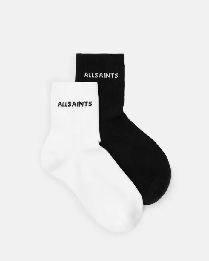 Joss Logo Ankle Socks 2 Pack Blackwhite Women AllSaints Accessories