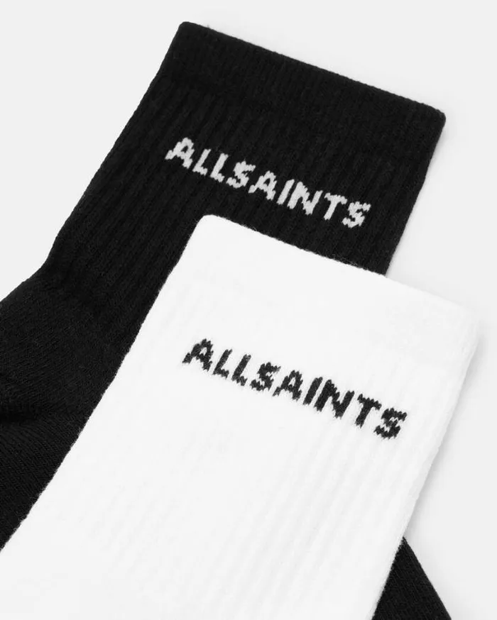 Joss Logo Ankle Socks 2 Pack Blackwhite Women AllSaints Accessories