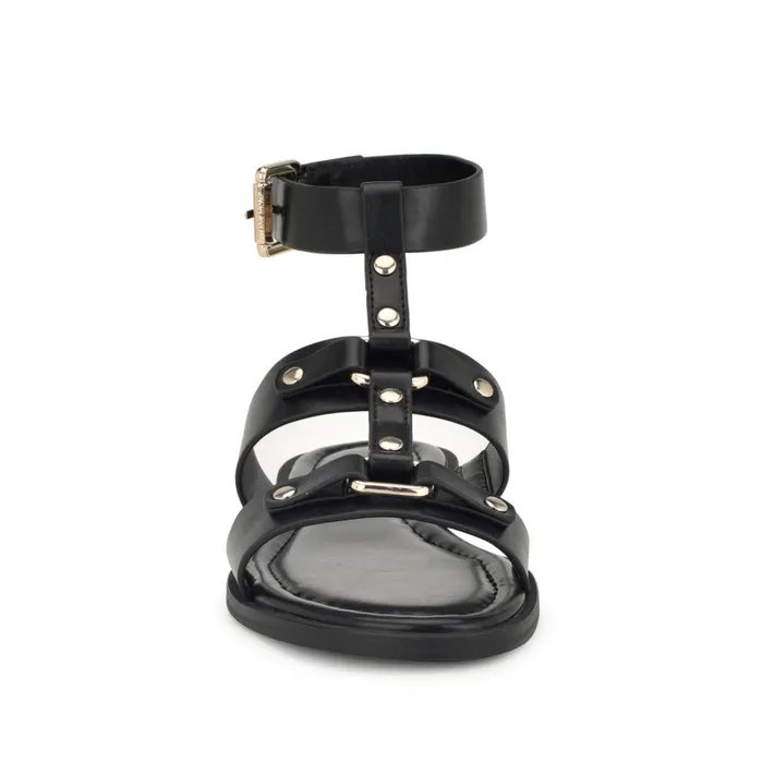 Jouise Ankle Strap Flat Sandals Black Women Nine West Flats Jouise Ankle Strap Flat Sandals Black Women Nine West Flats