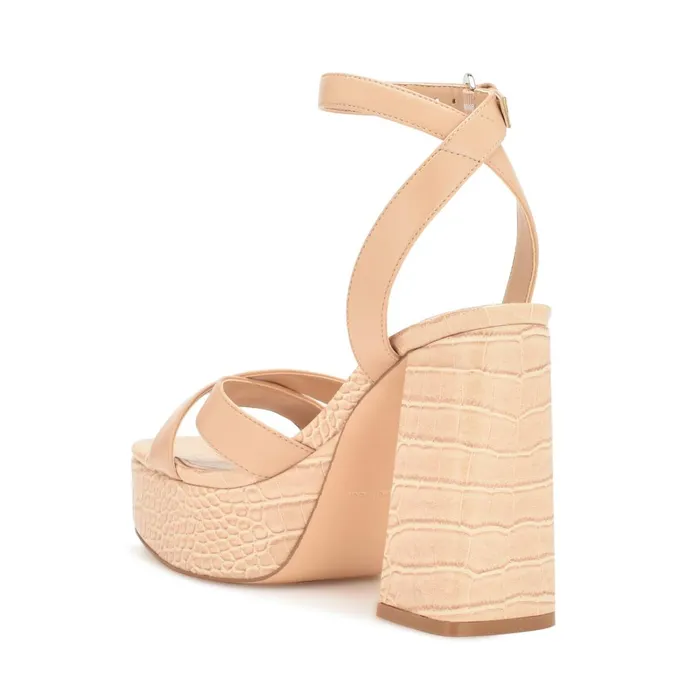 Joya Platform Sandals Warm Blush Croco Women Nine West Platforms Joya Platform Sandals Warm Blush Croco Women Nine West Platforms