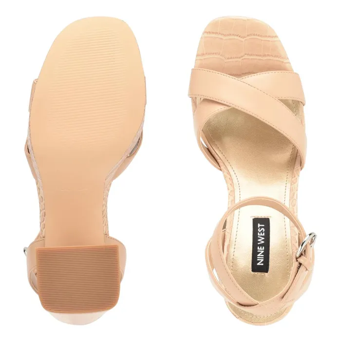 Joya Platform Sandals Warm Blush Croco Women Nine West Platforms Joya Platform Sandals Warm Blush Croco Women Nine West Platforms