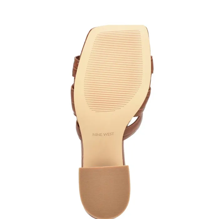 Kaelyn Heeled Slide Sandals Brown Croco Women Nine West Dress Kaelyn Heeled Slide Sandals Brown Croco Women Nine West Dress