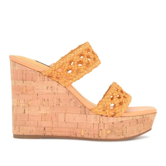 Kalani Wedge Sandals Yellow Women Nine West Wedges