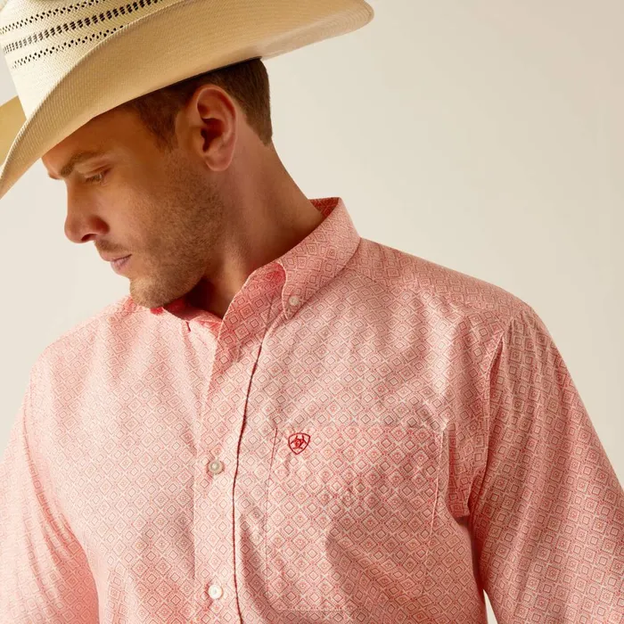 Kamden Classic Fit Shirt Coral Men Ariat Button Down Shirts Kamden Classic Fit Shirt Coral Men Ariat Button Down Shirts
