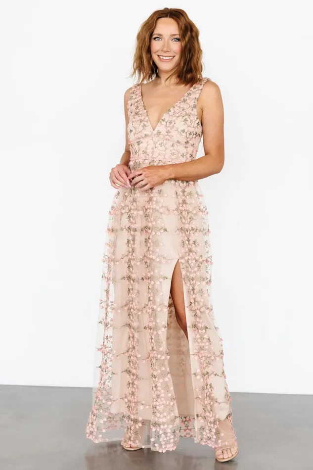 Kassia Applique Maxi Dress Nude Pink Women Baltic Born Tulle Styles Kassia Applique Maxi Dress Nude Pink Women Baltic Born Tulle Styles