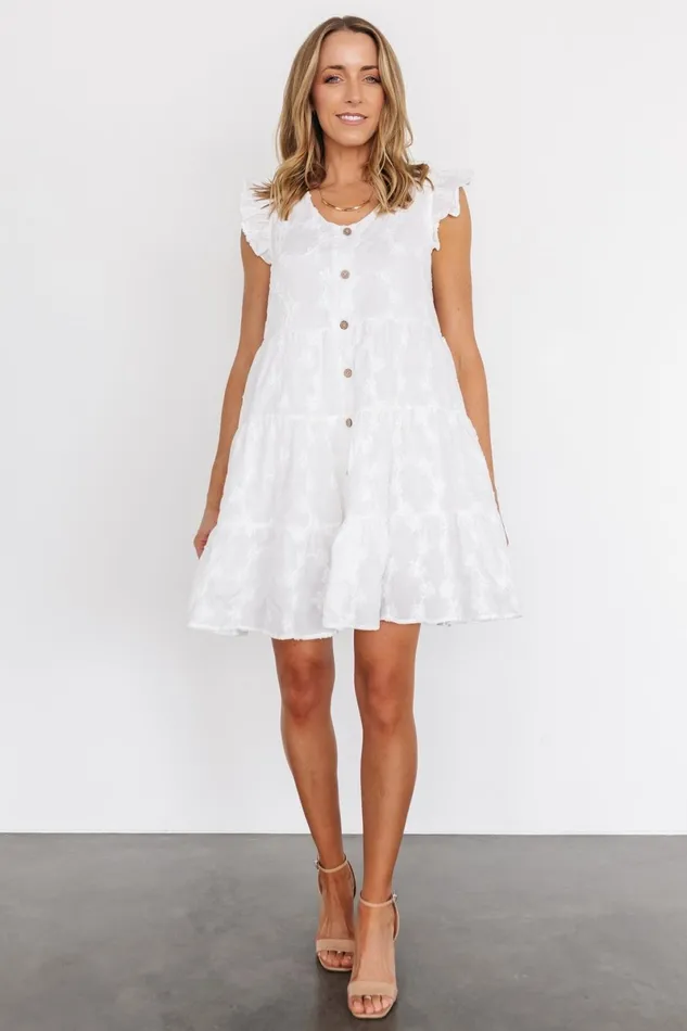 Kayla Button Up Short Dress Off White Women Baltic Born Bridal Kayla Button Up Short Dress Off White Women Baltic Born Bridal