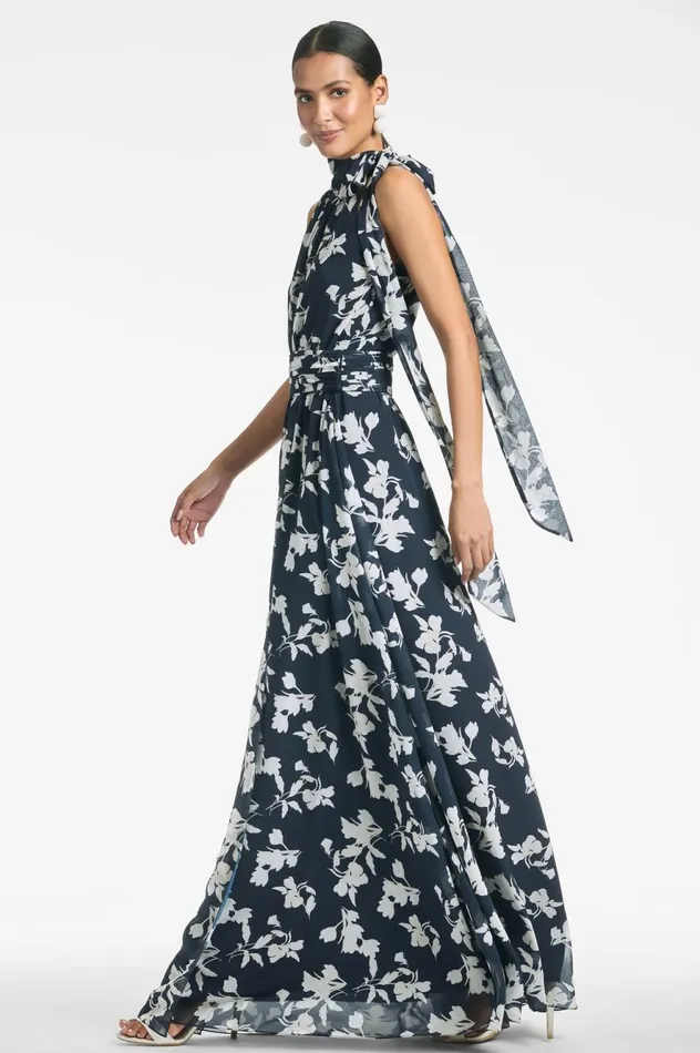 Kayla Gown 8211 Navy Venetia Petal Women Sachin and Babi Formal