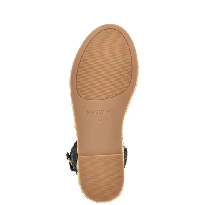 Keily Espadrille Wedge Sandals Black Women Nine West High Heels Keily Espadrille Wedge Sandals Black Women Nine West High Heels
