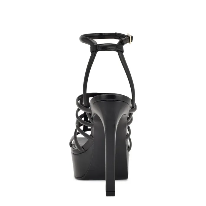 Kelinda Ankle Strap Platform Sandals Black Women Nine West High Heels Kelinda Ankle Strap Platform Sandals Black Women Nine West High Heels