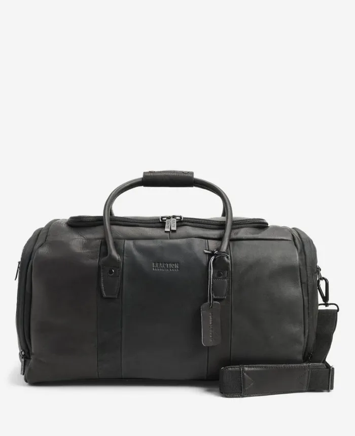 Kenneth Cole CarryOn MenWomen Leather Duffel Bag Black