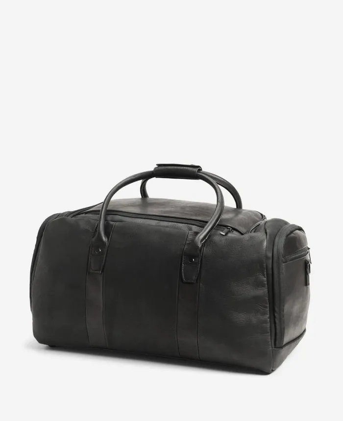 Kenneth Cole CarryOn MenWomen Leather Duffel Bag Black Kenneth Cole CarryOn MenWomen Leather Duffel Bag Black