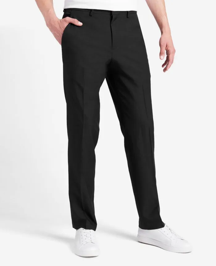 Kenneth Cole Dress Pants Men SlimFit Stretch Twill Dress Pant Black