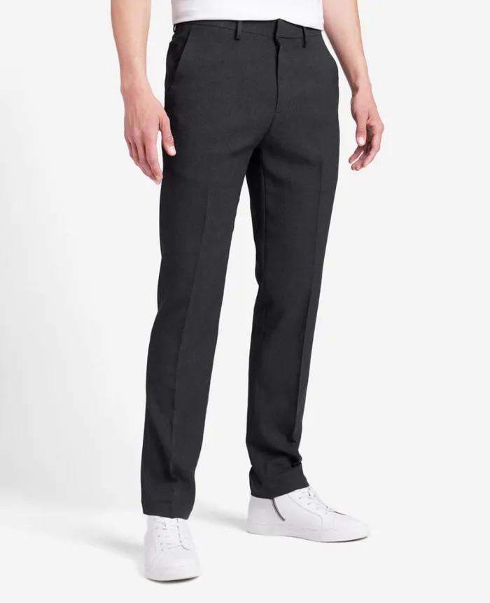 Kenneth Cole Dress Pants Men SlimFit Tic Weave Dress Pant Charcoal