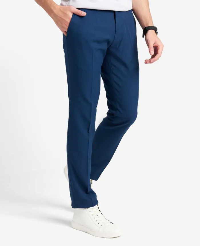 Kenneth Cole Dress Pants Men Stretch Micro Check ModernFit TECHNICOLE Dress Pant Blue