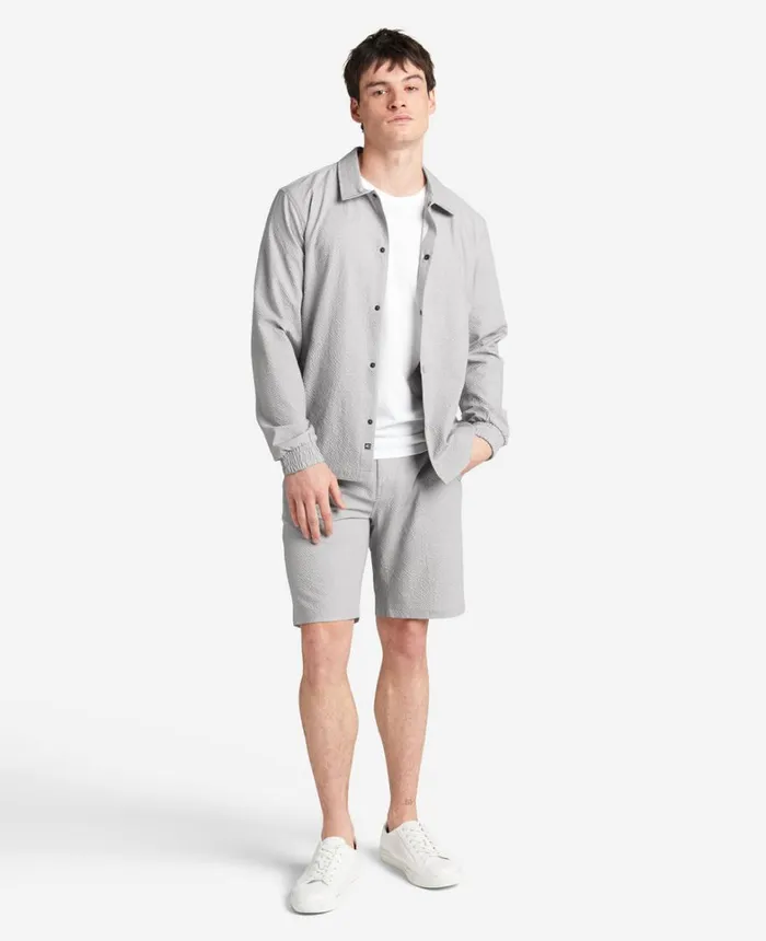 Kenneth Cole Jackets and Outerwear Men Printed Performance Seersucker Jacket Grey Kenneth Cole Jackets and Outerwear Men Printed Performance Seersucker Jacket Grey