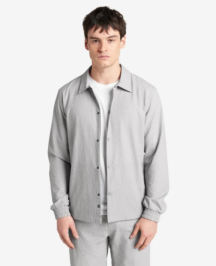 Kenneth Cole Jackets and Outerwear Men Printed Performance Seersucker Jacket Grey Kenneth Cole Jackets and Outerwear Men Printed Performance Seersucker Jacket Grey