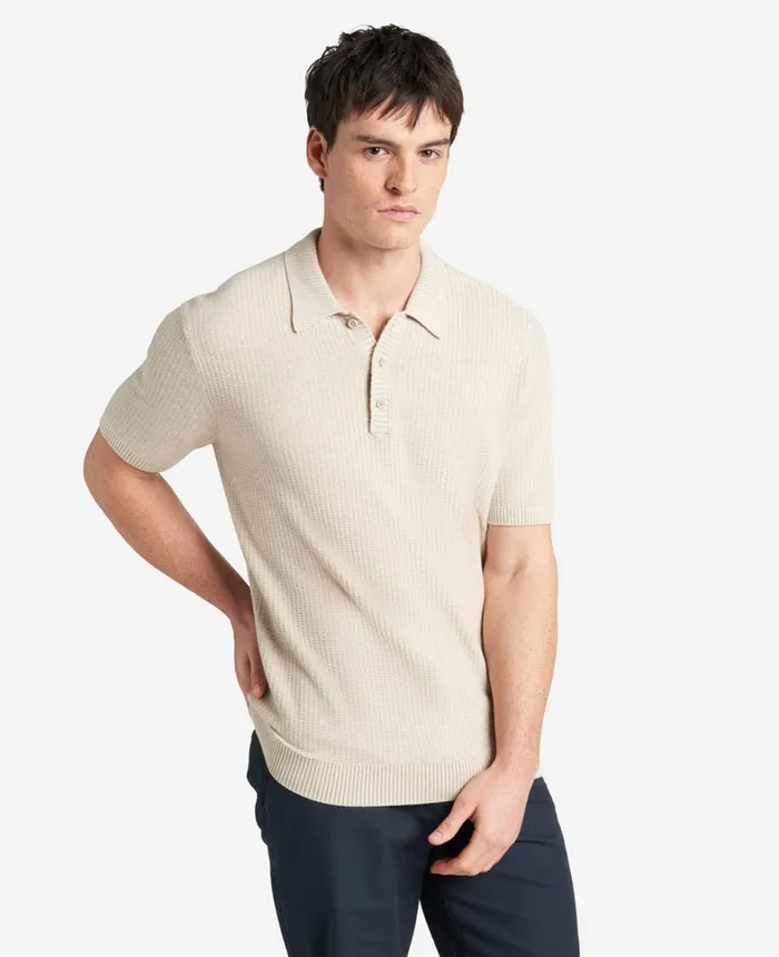Kenneth Cole Polos and TShirts Men The Sweater Polo Tan Mix