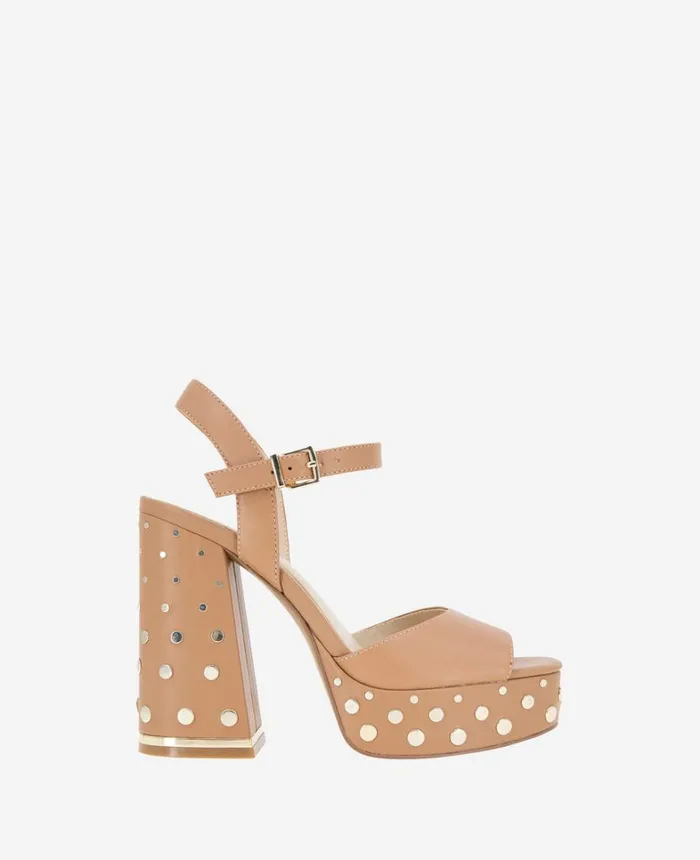 Kenneth Cole Pumps and Heels Women Dolly Stud Ankle Strap Platform Heeled Sandal Classic Tan