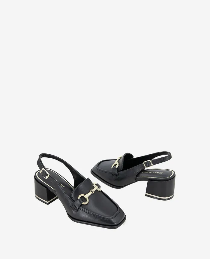 Kenneth Cole Pumps and Heels Women Elina Leather Slingback Loafer Black Leather Kenneth Cole Pumps and Heels Women Elina Leather Slingback Loafer Black Leather
