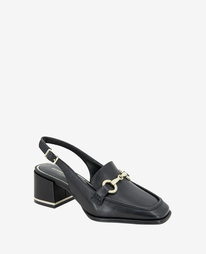 Kenneth Cole Pumps and Heels Women Elina Leather Slingback Loafer Black Leather Kenneth Cole Pumps and Heels Women Elina Leather Slingback Loafer Black Leather