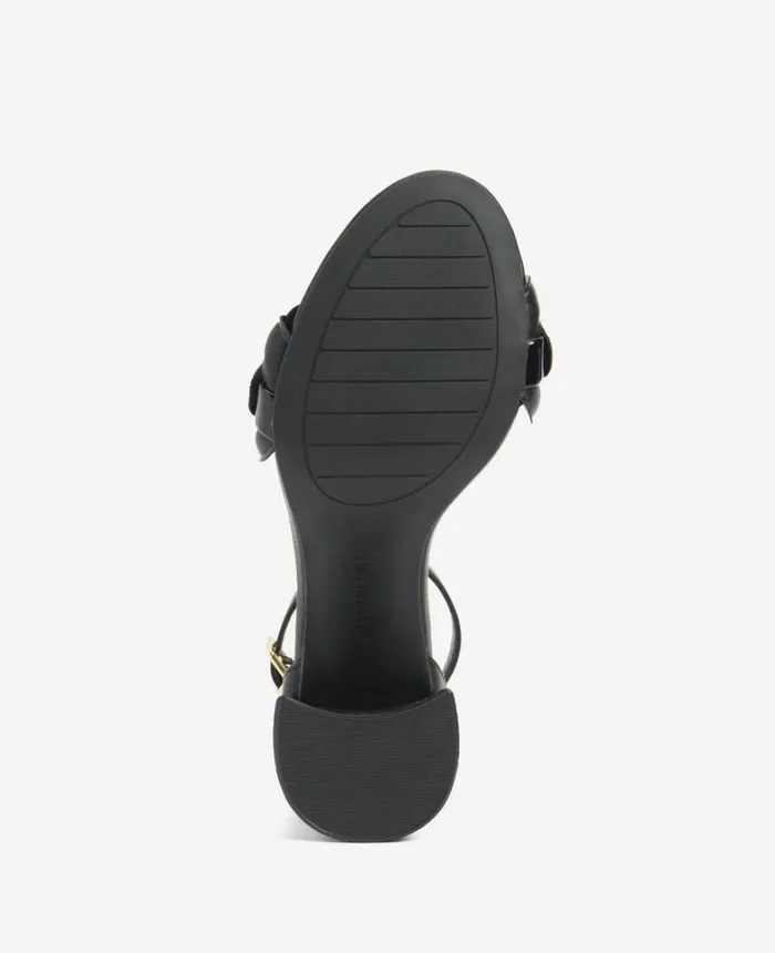 Kenneth Cole Pumps and Heels Women Luisa Woven Heeled Sandal Black Pu Kenneth Cole Pumps and Heels Women Luisa Woven Heeled Sandal Black Pu