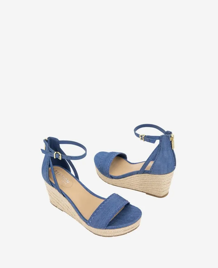 Kenneth Cole Sandals and Wedges Women REACTION 8211 The Colton Espadrille Wedge Sandal Denim Kenneth Cole Sandals and Wedges Women REACTION 8211 The Colton Espadrille Wedge Sandal Denim